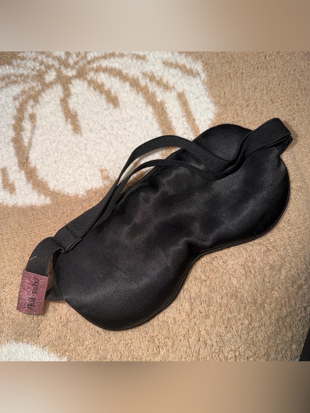 Kitsch Silk Black Sleep Mask for Women - Soft Eye Cover